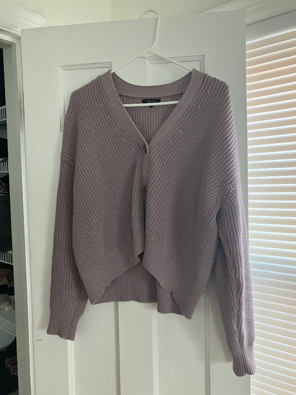 Quince Lavender Knit Cardigan Sweater